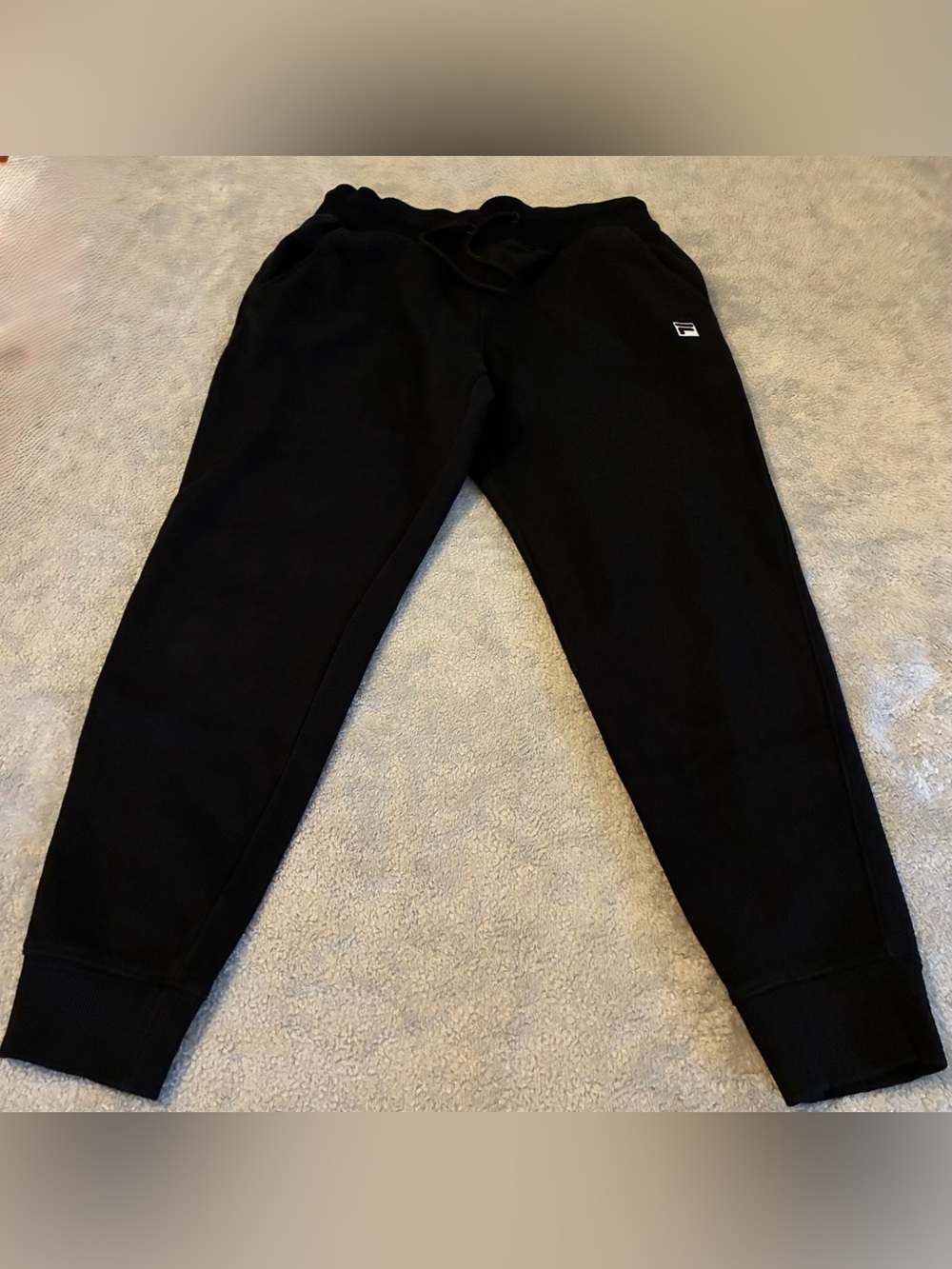 Men’s FILA Brand Black Fleece Jogger Pants Size Medium